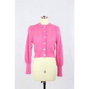 NWT Aritzia WILFRED Alessia Fuchsia Pink Mohair Knit Cardigan Sweater, Size XS